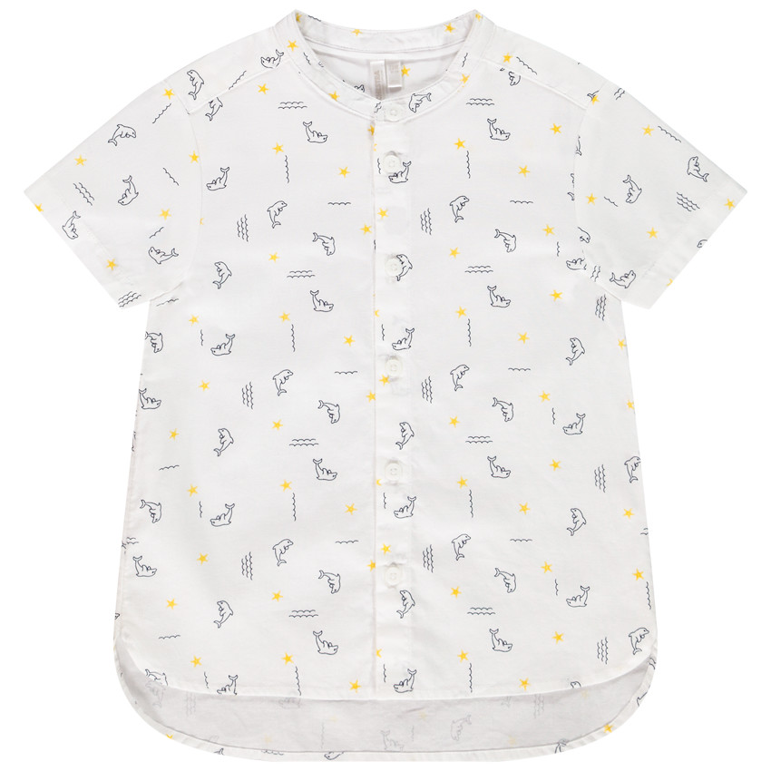 Chemise manches courtes imprimé dauphins/étoiles pour bébé garçon 
