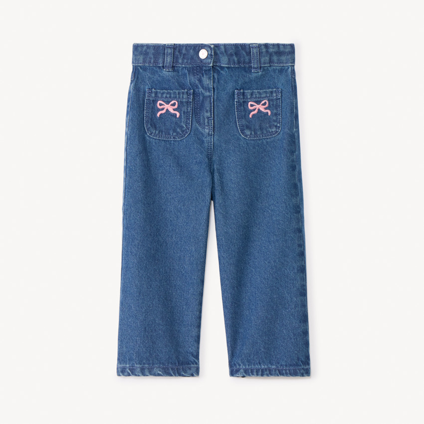 Jean large uni pour bébé fille 
