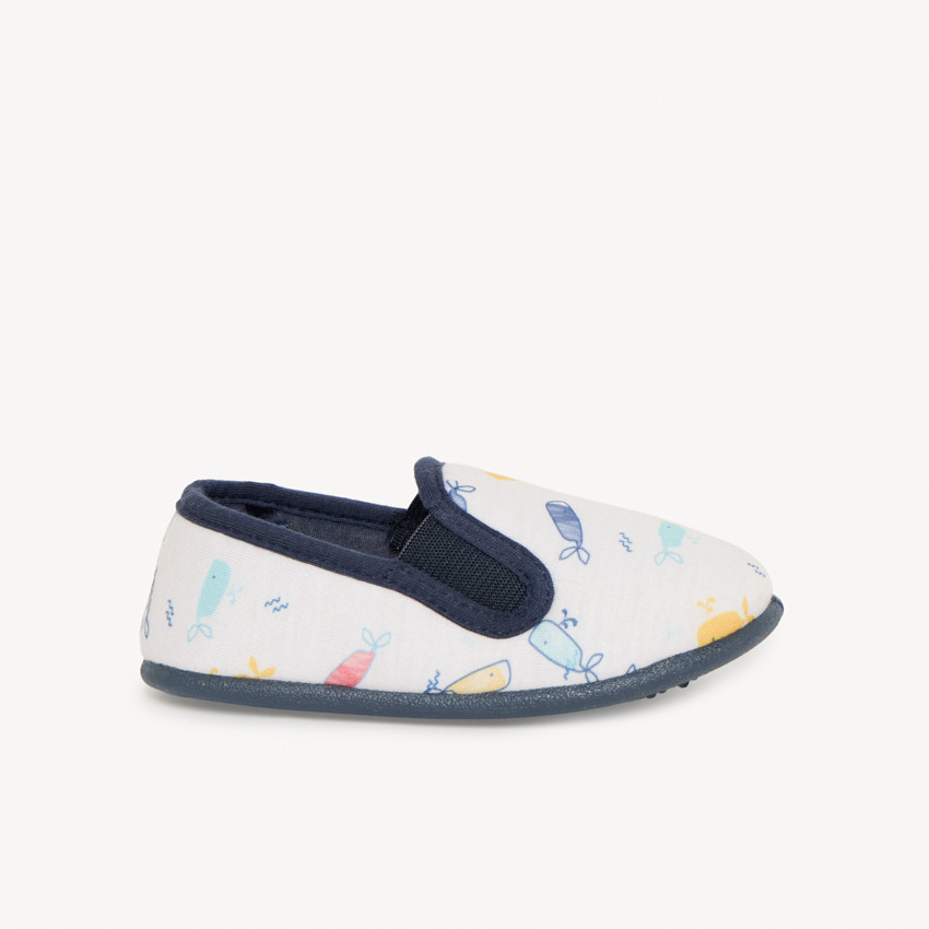 Babyslofjes met walvisprint voor jongens 