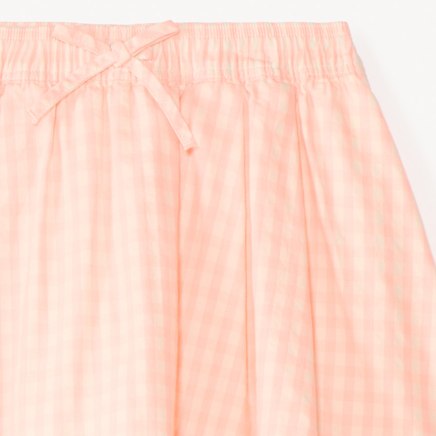 Jupe-short vichy avec nœud fille 