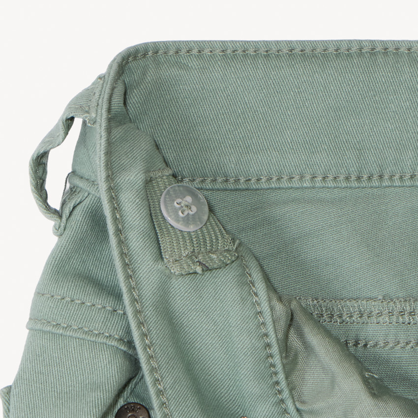 Slim fit unicolore crinkle broek voor jongens 