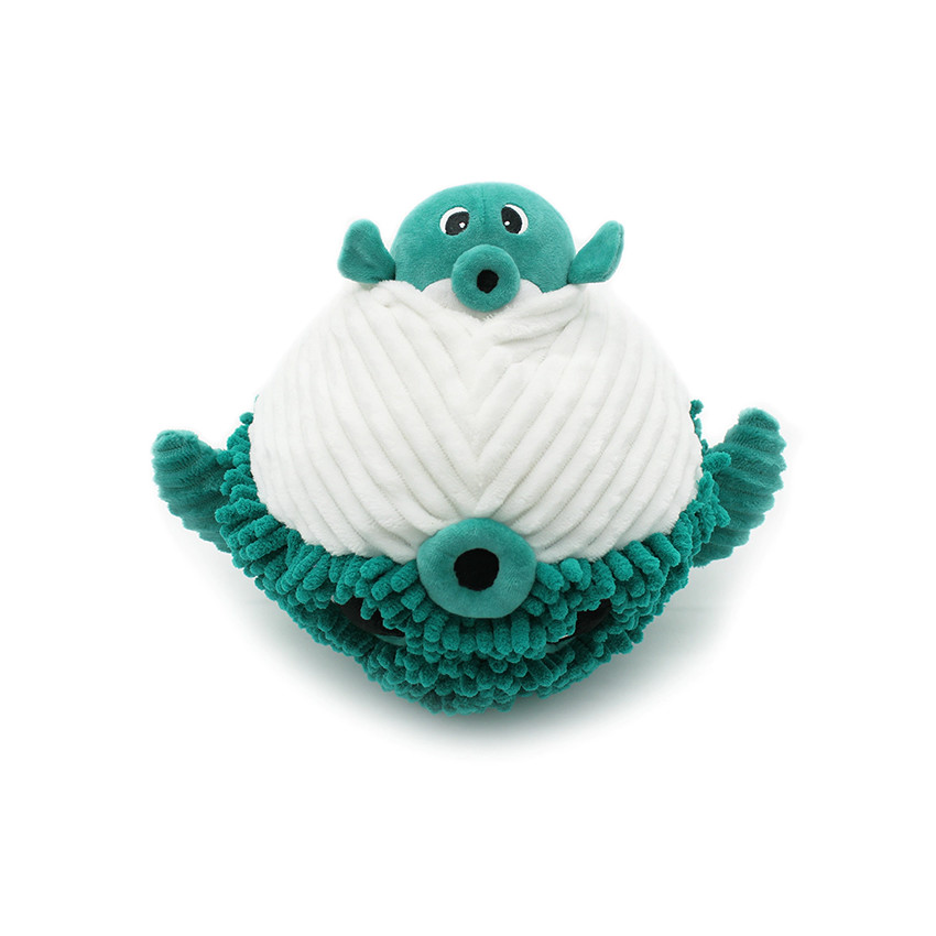 Peluche moyenne/grande Ptipotos Blowfish maman et bébé vert 