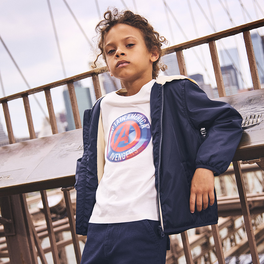 T-shirt manches longues print holographique Captain America Marvel pour garçon 