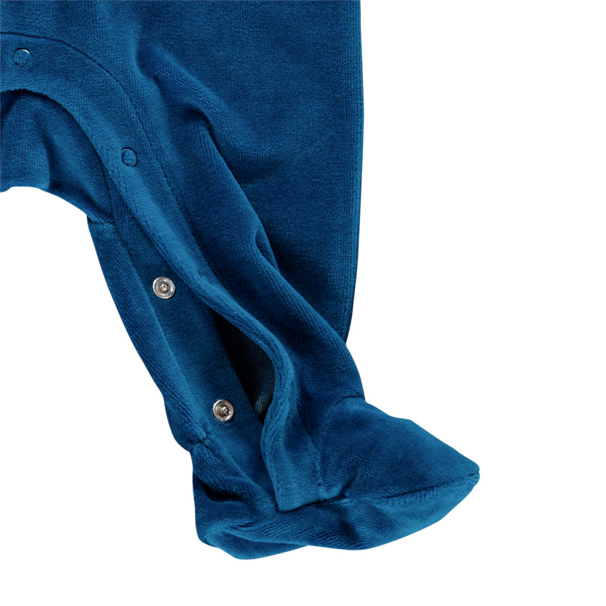 Set van 2 onesies in gestreept en blauw fluweel voor baby jongens. 