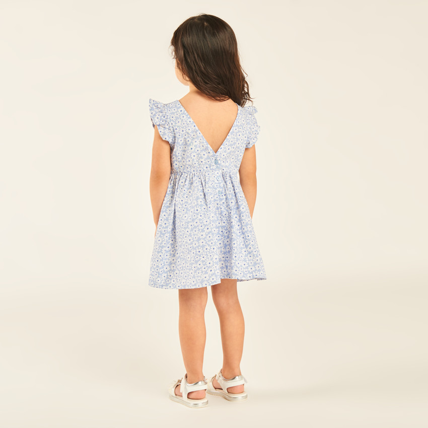 Robe à imprimé fleuri et dos plongeant pour bébé fille 