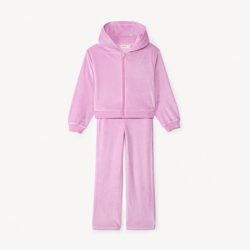 Ensemble gilet à capuche + jogging uni pour fille  