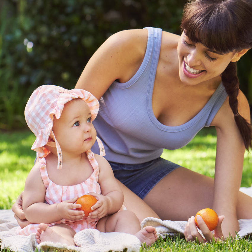Ensemble tunique + short bloomer imprimé vichy pour bébé fille  
