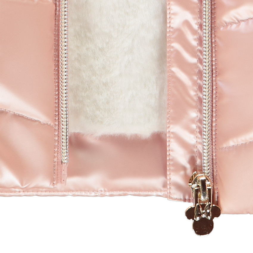 Metallische mouwloze donsjas Minnie Disney voor meisjes. 