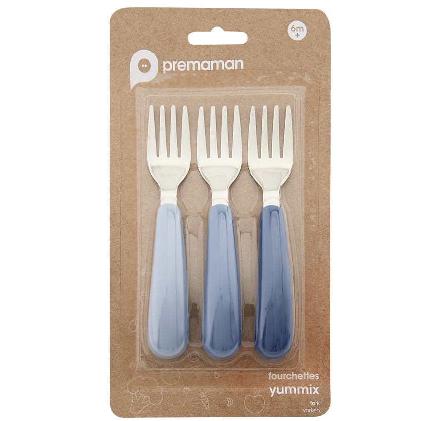 Lot de 3 fourchettes en métal Miamix bleu 