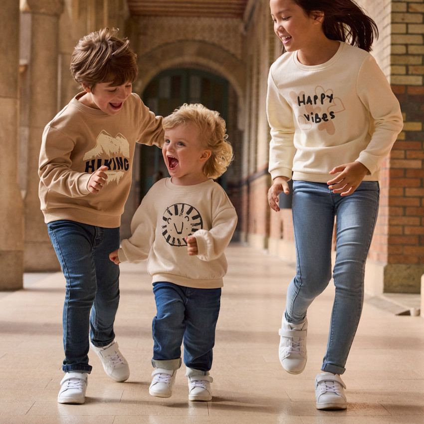 Uni sweatshirt met glinsterende print voor meisjes 