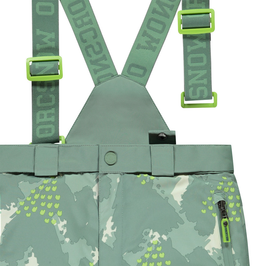 Pantalon de ski imprimé à bretelles amovibles pour garçon 