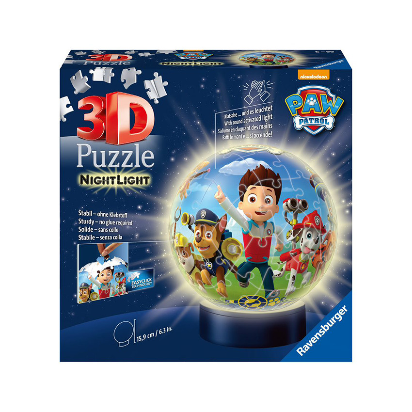 Puzzle 3D Ball 72 Pièces Illuminé Pat'Patrouille 