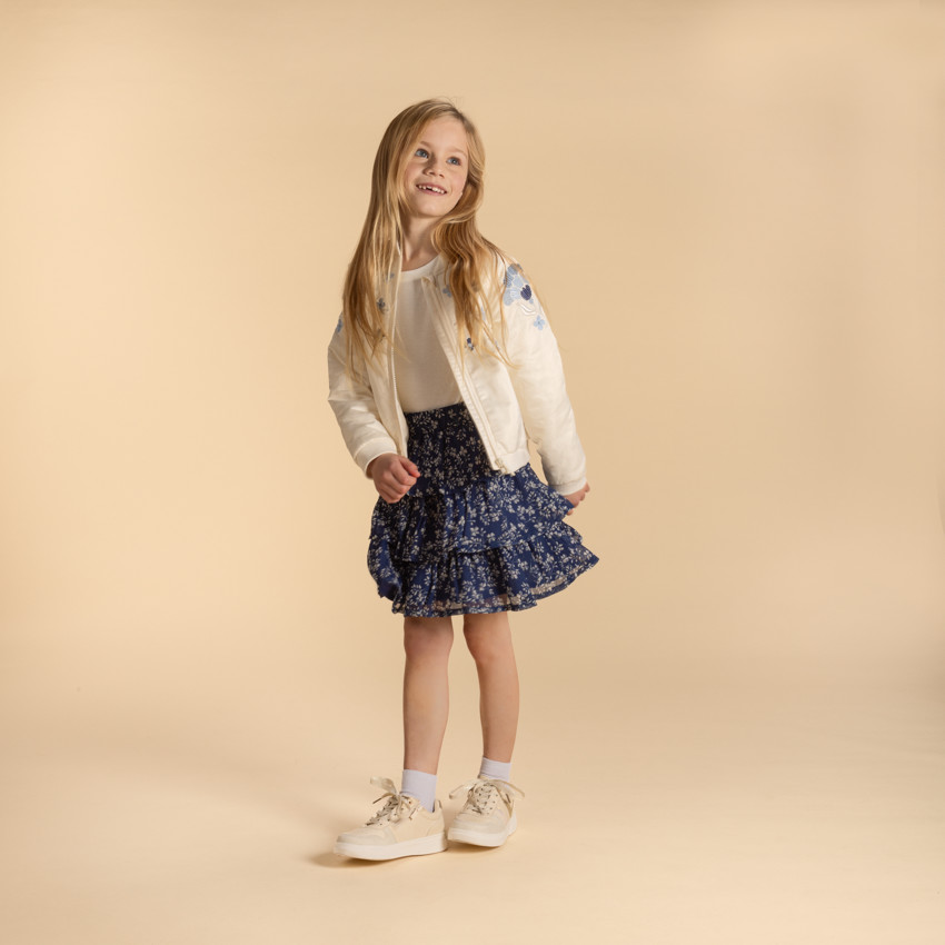 Bomber en toile satinée avec détails brodés pour fille  