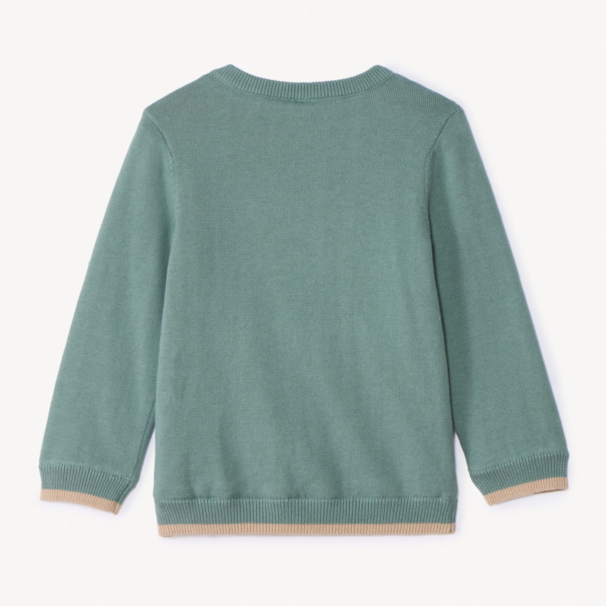 Gebreide trui met reliëf dino-patroon voor babyjongen 