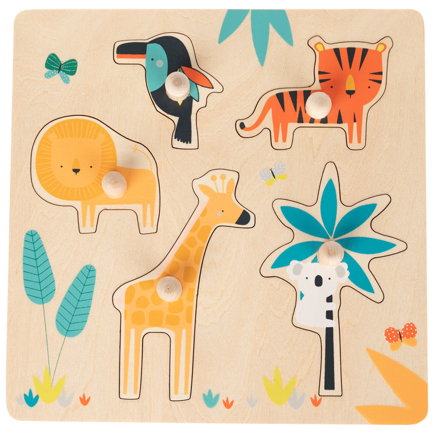 Puzzle en bois Crazy Jungle 5pcs 