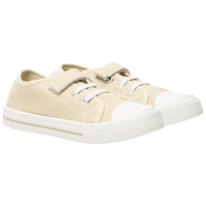 Lage sneakers van stof met elastische veters en klittenband voor jongens 