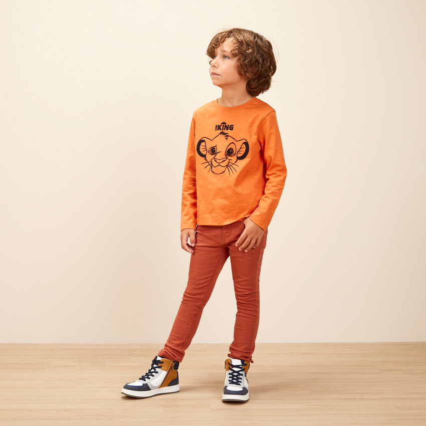 T-shirt manches longues en jersey print Le Roi Lion Disney pour garçon 