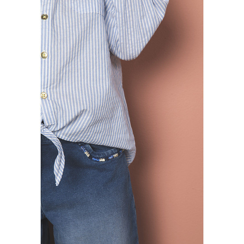 Chemise manches longues à rayures pour enfant fille 