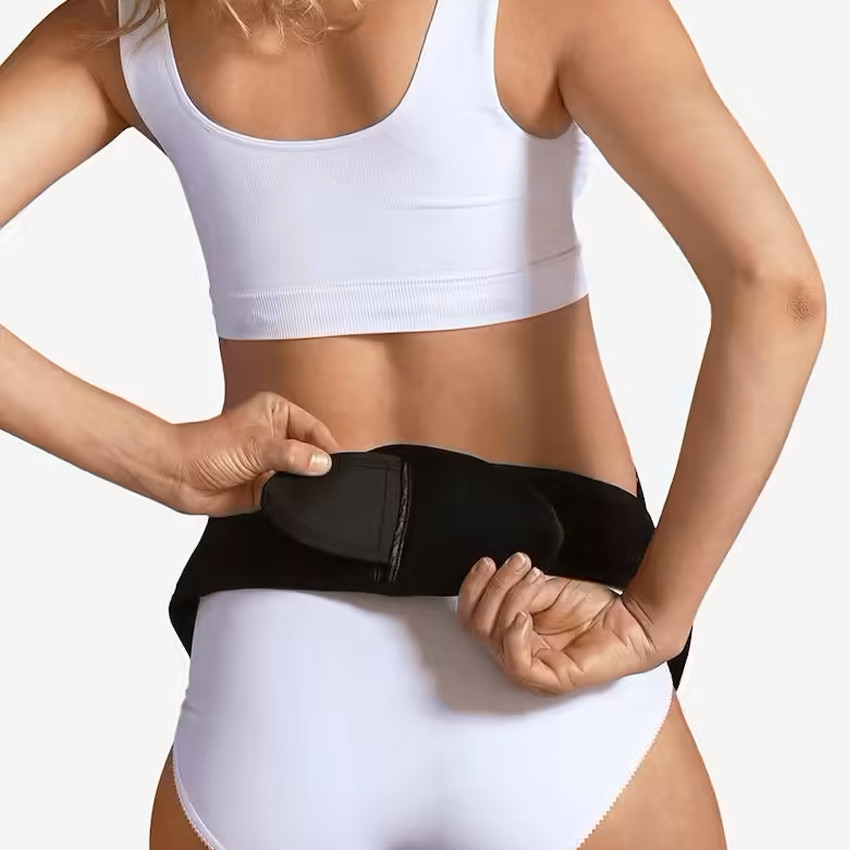 S/M - Verstelbare buikband - Zwart 