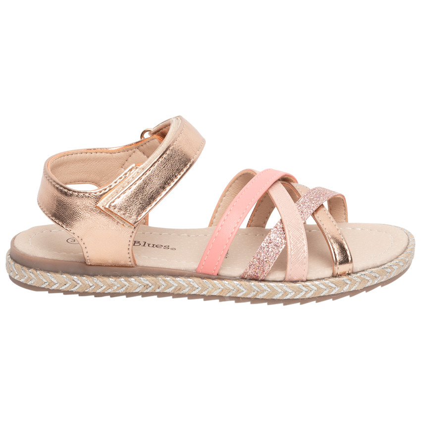 Nu-pieds rose gold à brides pour enfant fille 