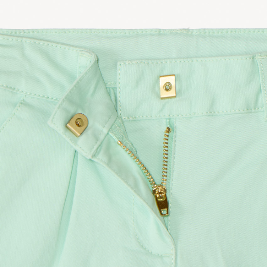 Short en twill uni effet pince pour fille 