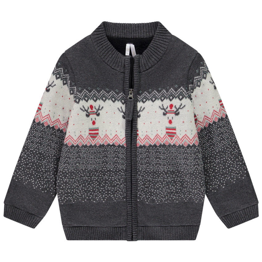 Gilet en tricot avec motif reine de Noël pour bébé garçon  