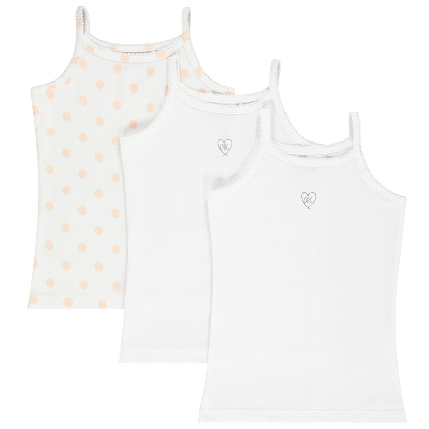 Set van 3 onderhemdjes met bretellen meisjes 