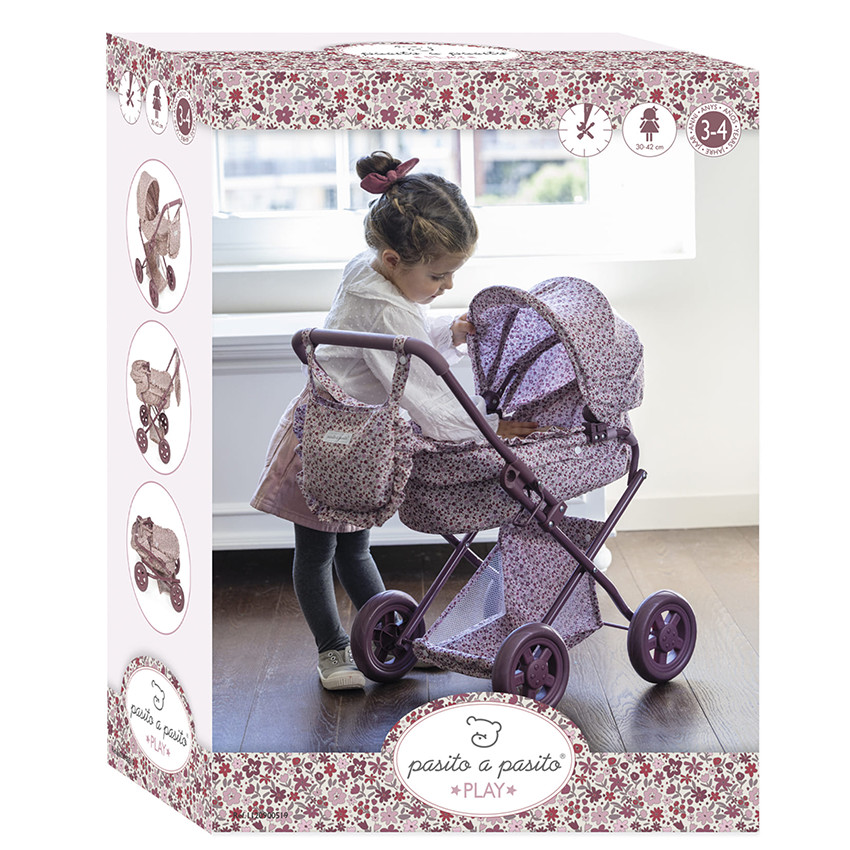 Poussette Landau pour poupée Cherry Fleurs 