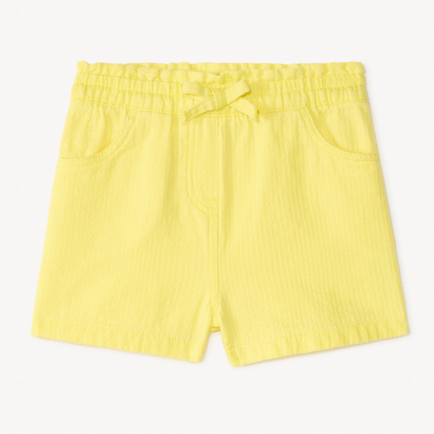 Short en toile coloris uni pour bébé fille 
