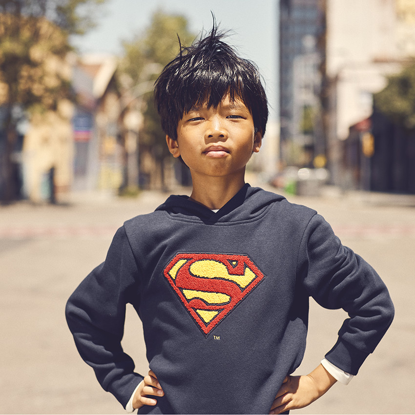 Sweat à capuche en molleton Superman Warner pour garçon 