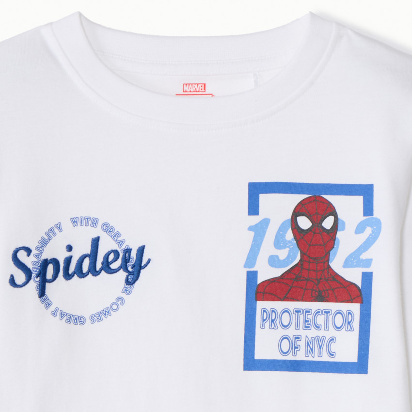 T-shirt met lange mouwen, effen wit, Spider-Man Marvel voor jongens 