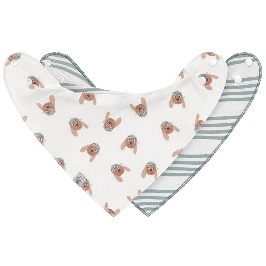Lot de 2 bavoirs bandanas imperméable Tiny Team Dog 