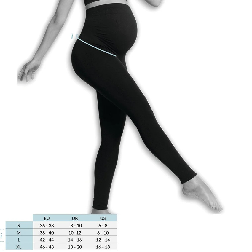 XL - Zwangerschapsondersteunende legging - Gerecycled- Zwart  