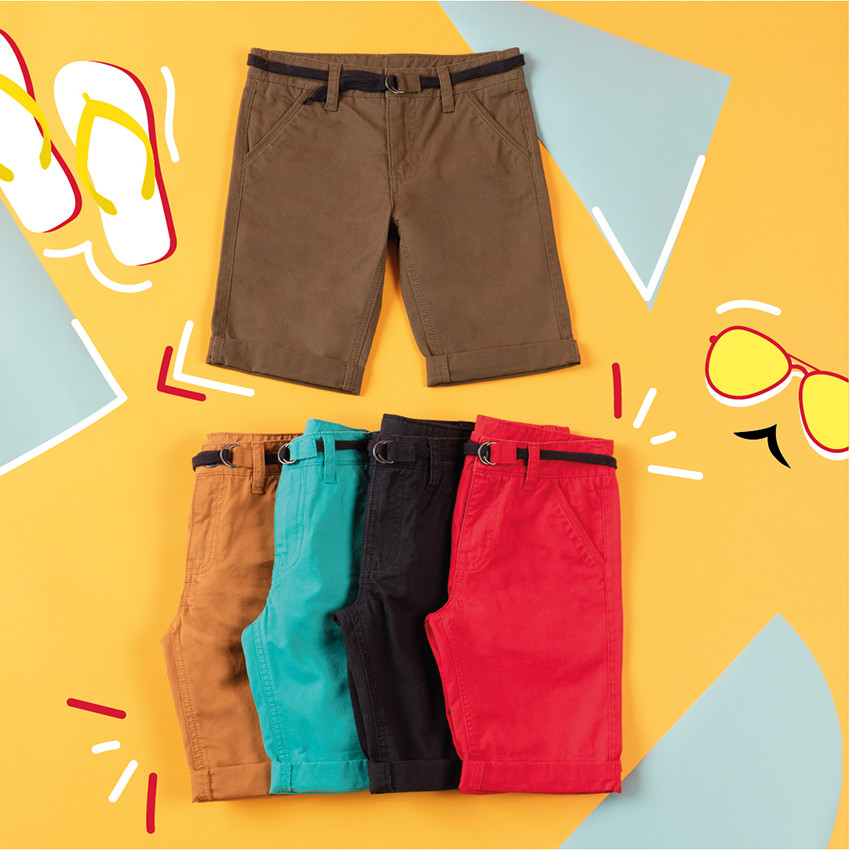 Bermuda van katoen met verstelbare tailleband 