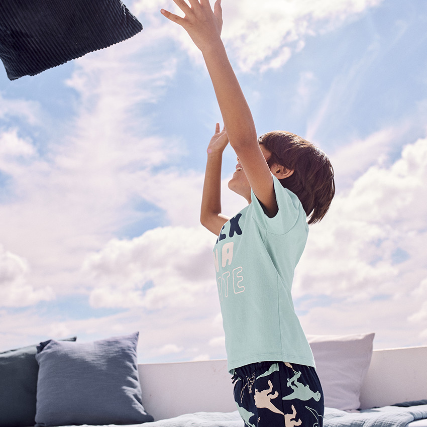 Set pyjama court motif T-Rex pour garçon 