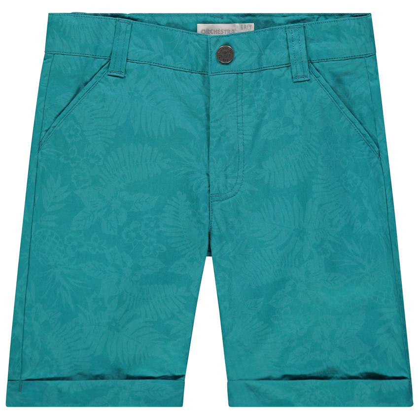 Bermuda en toile à imprimé végétal all-over pour enfant garçon 