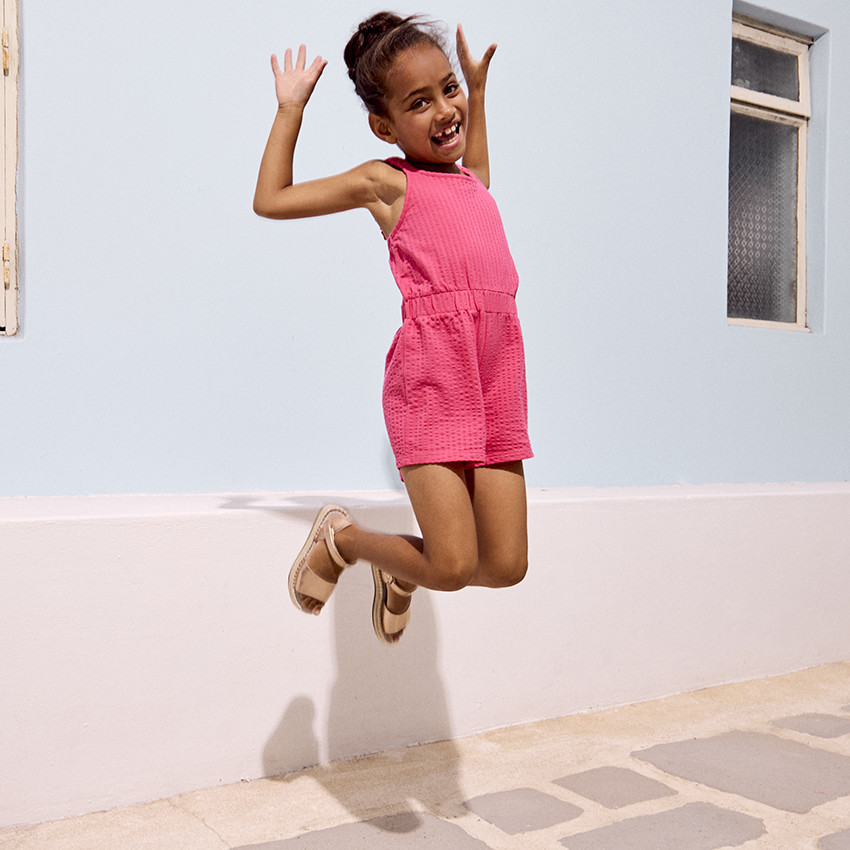 Effen jersey combishort voor meisjes 