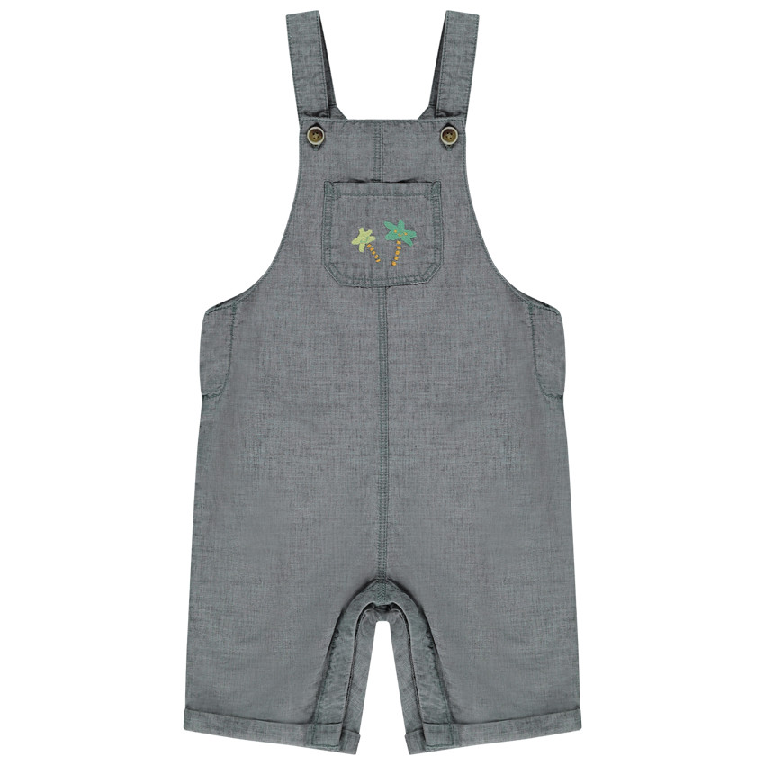Korte salopette met palmborduren voor babyjongen 