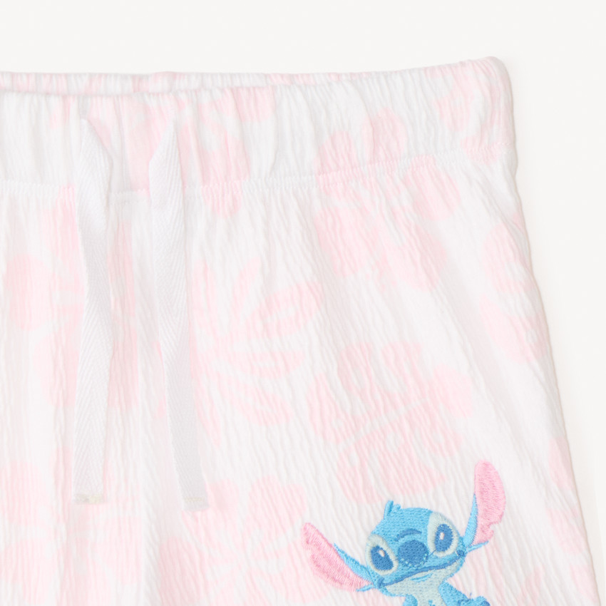 Ensemble court 2 pièces t-shirt + short Stitch Disney pour bébé fille 