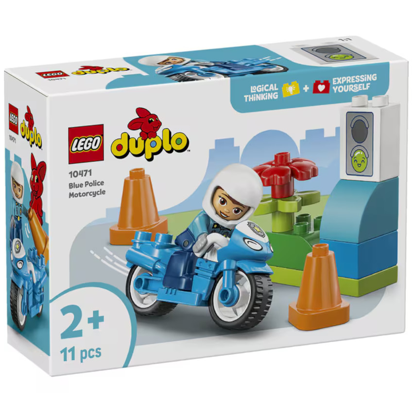 A THEME LEGO DUPLO - MOTO DE POLICE BLEUE - 11PCS - 2+ 