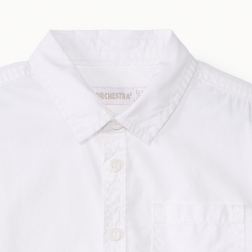 Chemise manches courtes uni à poche pour garçon  
