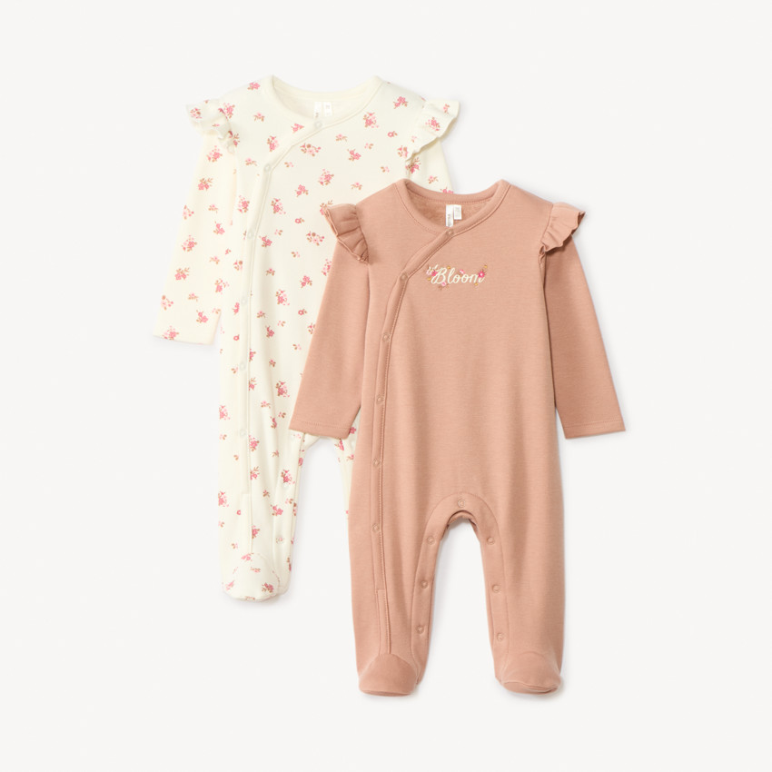 Lot de 2 dors-bien fantaisie pour bébé fille avec ouvertures différentes selon l'âge 