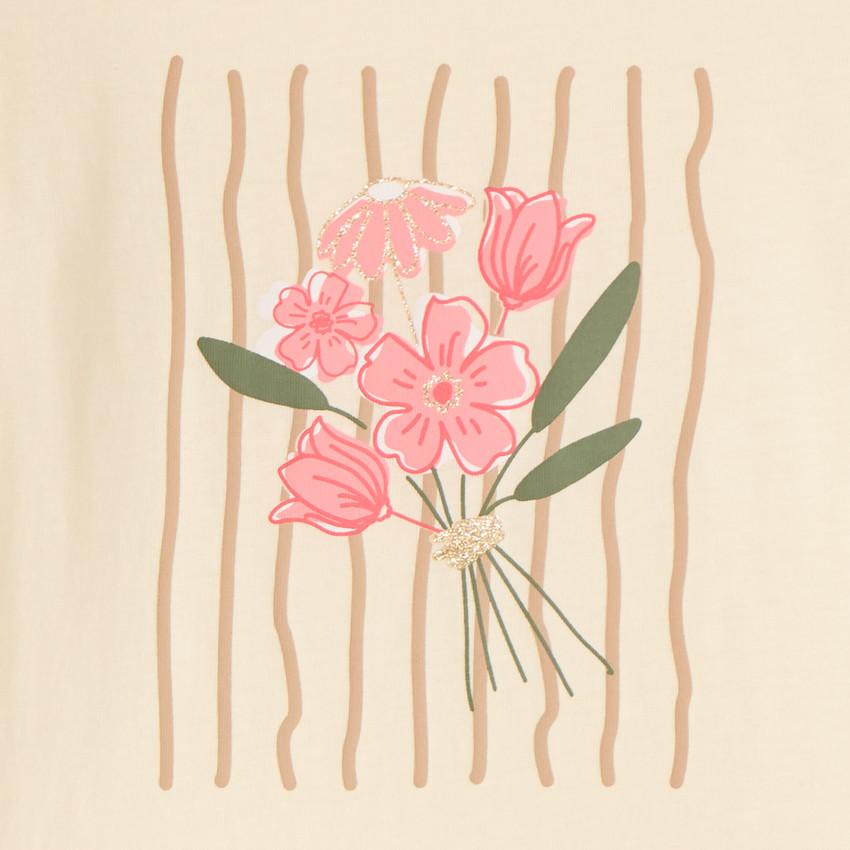 T-shirt manches longues print pailleté fille 