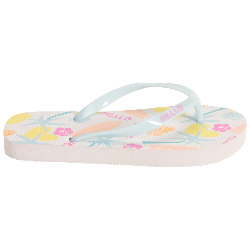 Tongs imprimé été et bride printée pour fille avec lanière selon l'âge 