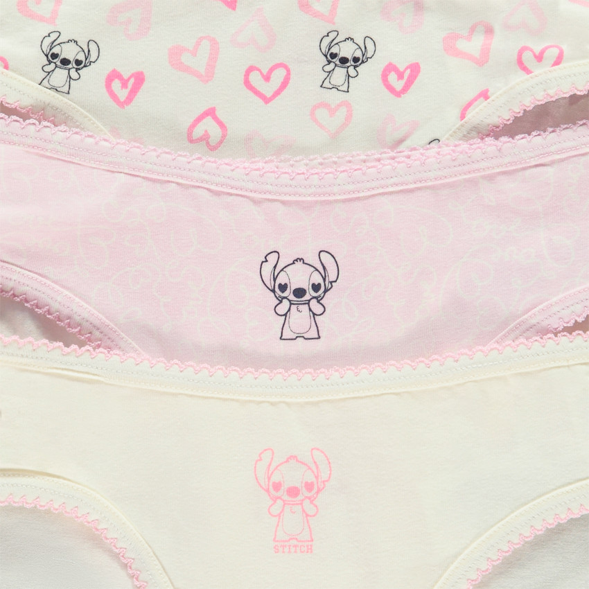 Lot de 3 culottes festonnées Stitch Disney pour fille 