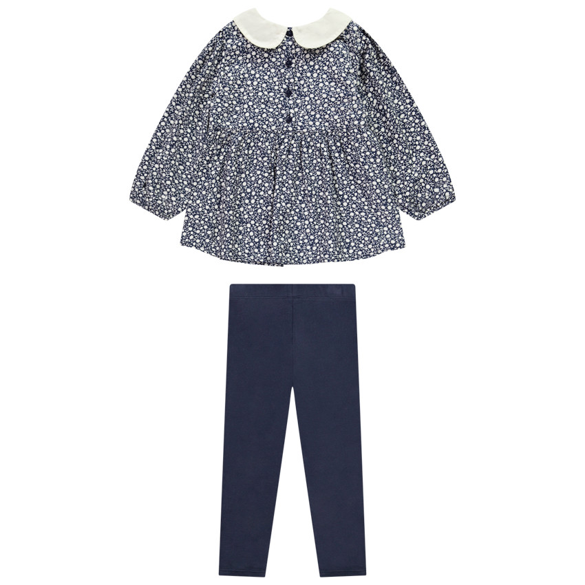 Twee-delige set met bloemenprint tuniek voor meisjes 