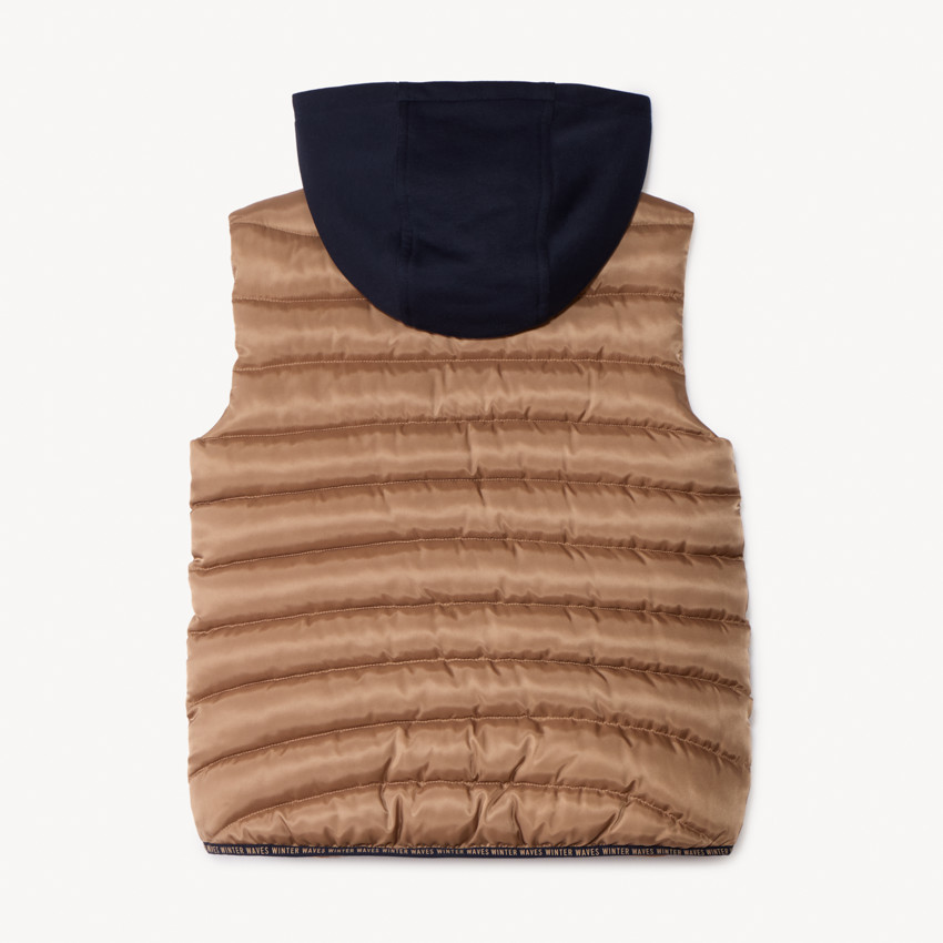 Doudoune sans manches matelassée à capuche pour garçon 