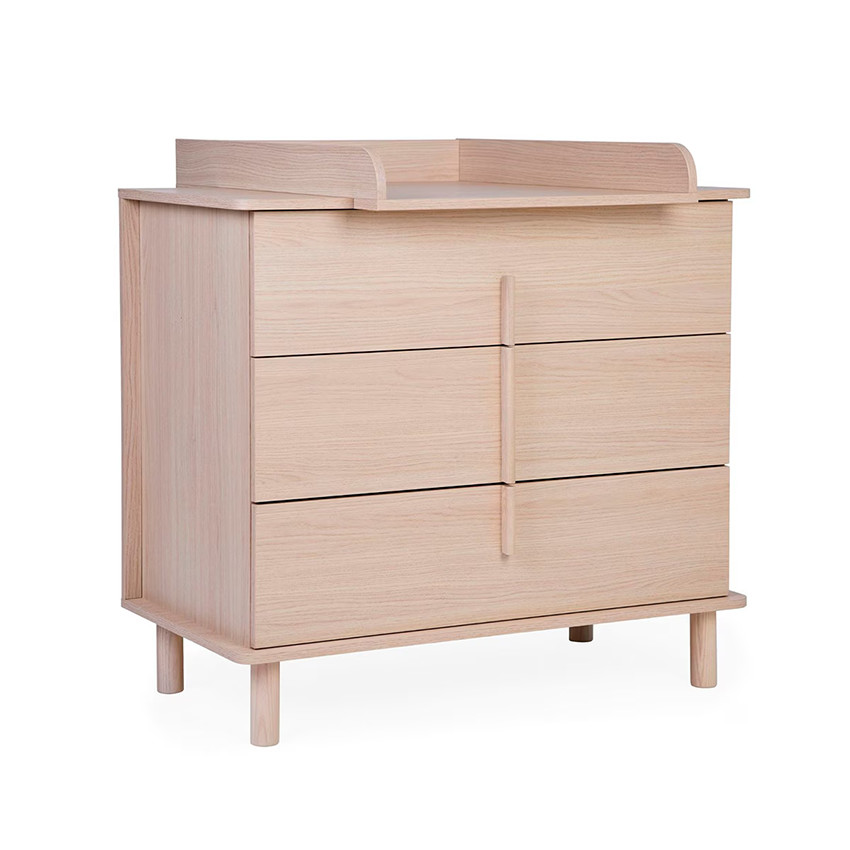 Commodes 3 tiroirs avec Plan à langer Nordica Natural 