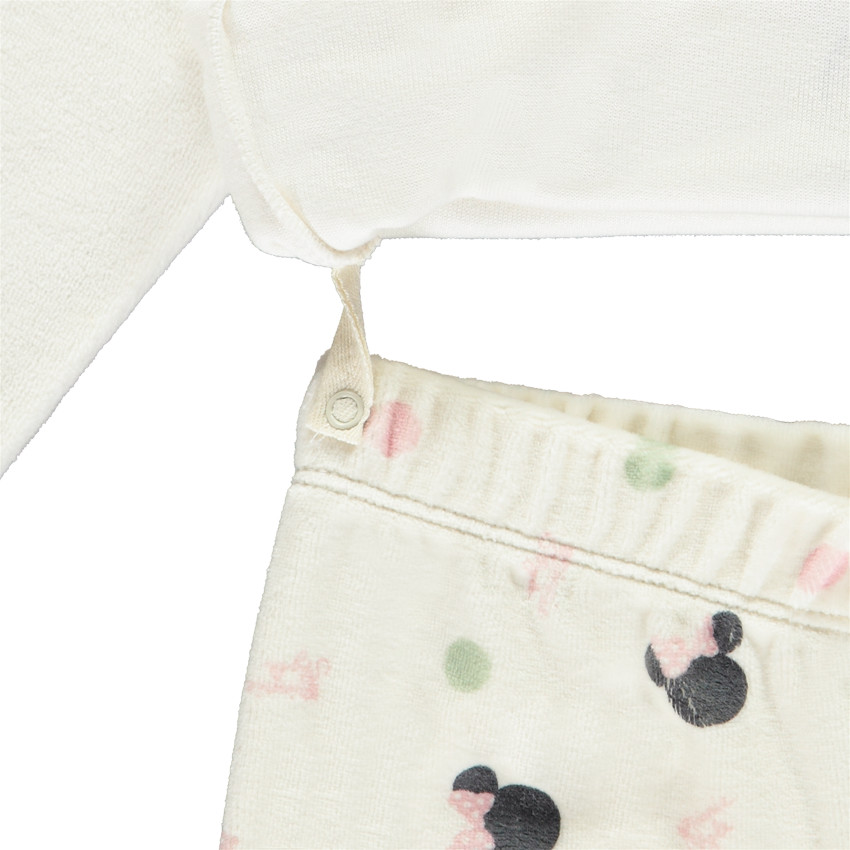 Pyjama 2 pièces Minnie Disney pour bébé fille avec finitions différentes selon l'âge 