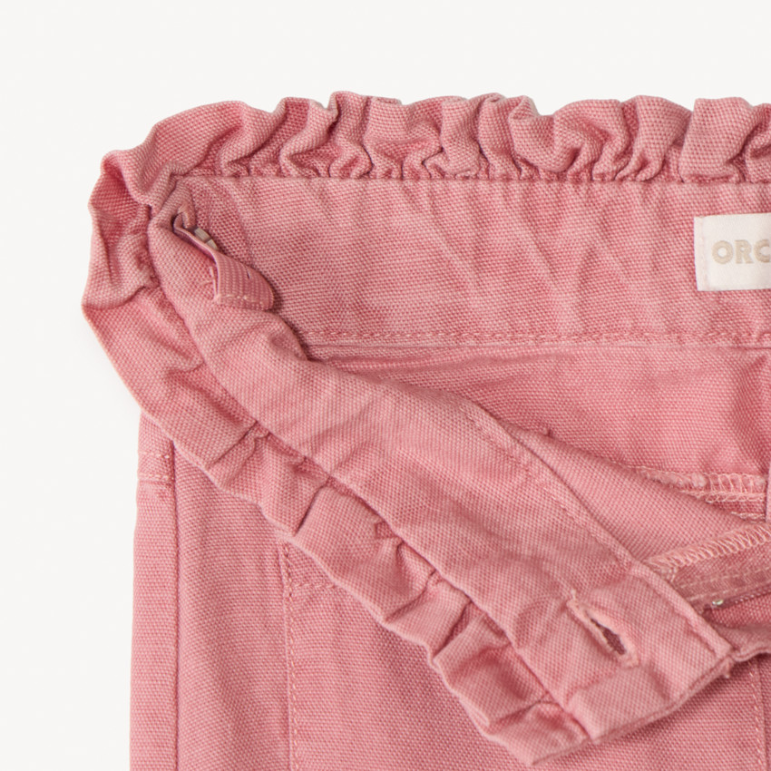 Pantalon en toile à taille élastiquée pour fille 